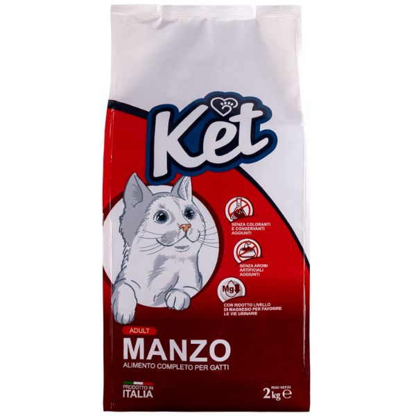 Image of Ket Cat Adult Manzo - 2 Kg Croccantini per gatti