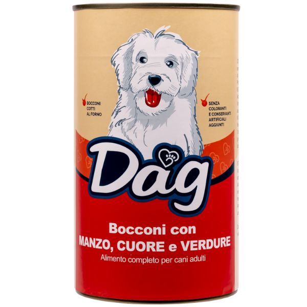 Image of Dag Dog All Breeds Bocconi 1240 gr - Manzo Cibo Umido per Cani