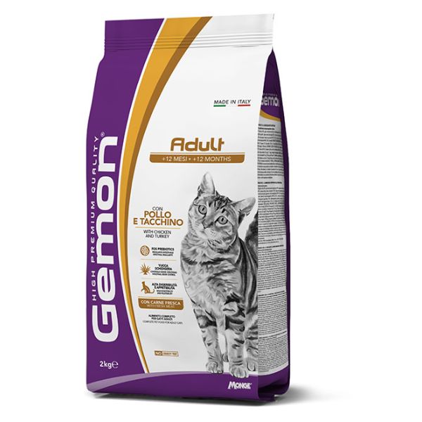 Image of Monge Gemon Adult Cat con Pollo e Tacchino - 7 Kg Croccantini per gatti