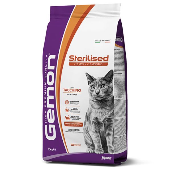 Image of Monge Gemon Cat Sterilised con Tacchino - 7 Kg Croccantini per gatti