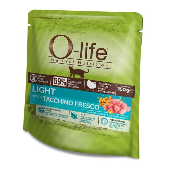 Image of O-life Cat Light Grain Free Tacchino fresco - 350 gr Croccantini per gatti