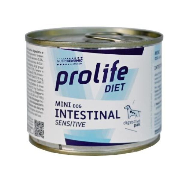 Image of Prolife Veterinary Formula Mini 200 gr - Intestinal Sensitive Confezione da 6 pezzi Dieta Veterinaria per Cani