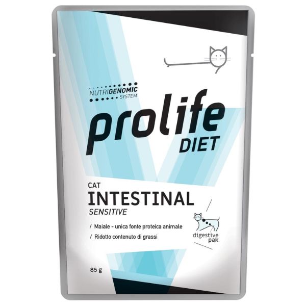 Image of Prolife Diet Cat Sensitive Intestinal 85 gr - Maiale Confezione da 12 pezzi Dieta Veterinaria per Gatti