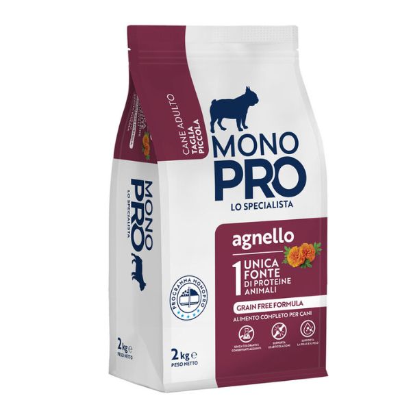 Image of Monopro lo specialista Adult Mini Grain Free Agnello - 2 Kg Croccantini per cani Monoproteico crocchette cani
