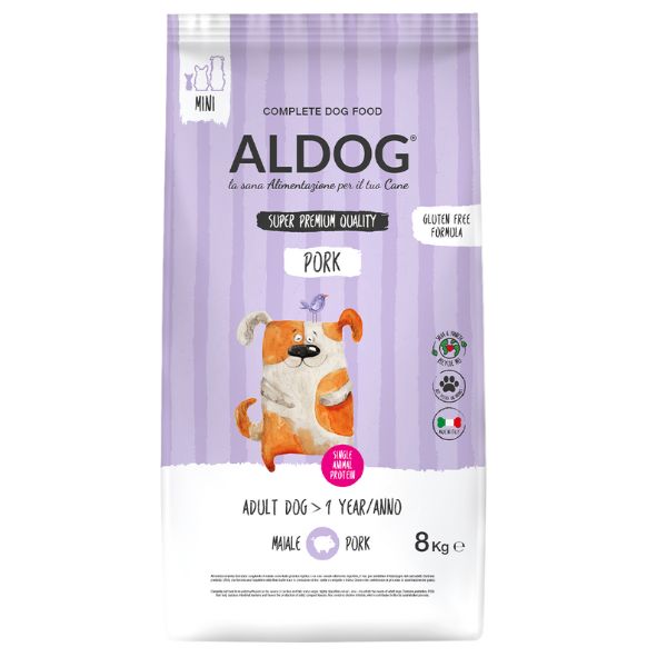 Image of Aldog Super premium Adult Mini monoproteico con Maiale - 8 Kg Croccantini per cani