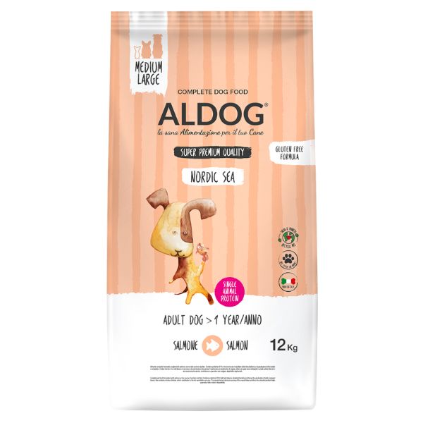 Image of Aldog Super premium Adult Medium/Large Nordic Sea - 12 Kg Croccantini per cani Monoproteico crocchette cani