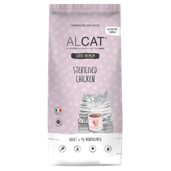 Image of Alcat Super premium Adult Sterilised con Pollo - 8 Kg Croccantini per gatti Monoproteico crocchette cani