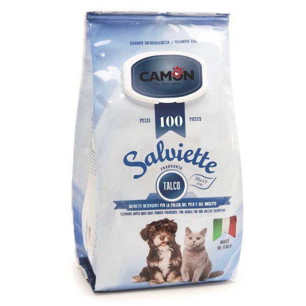 Image of Salviette Detergenti Camon - Talco 100 pz
