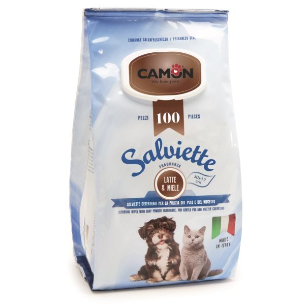 Image of Salviette Detergenti Camon - Latte & Miele 100 pz
