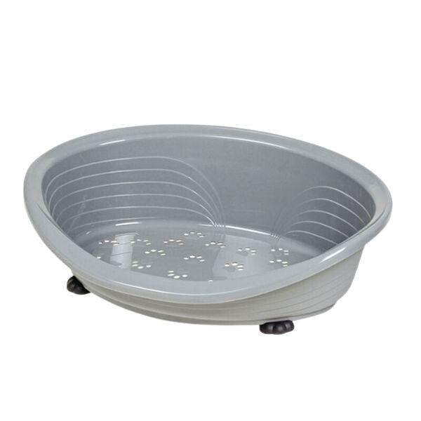 Image of Cuccia per cani cesta in plastica Space PetUp - Grigio chiaro - diametro 66 cm