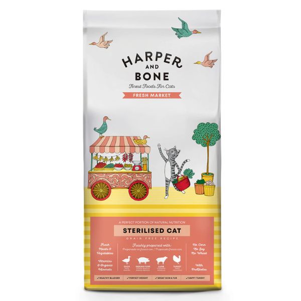 Image of Harper and Bone Sterilised Cat Grain Free Fresh market - 5 Kg Croccantini per gatti