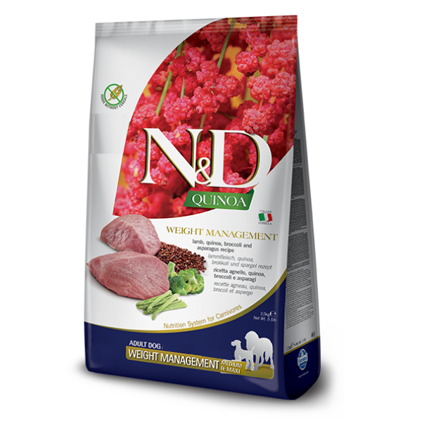 Image of Farmina N&D Quinoa Canine Weight Management Adult Medium/Maxi Agnello - 7 kg Croccantini per cani