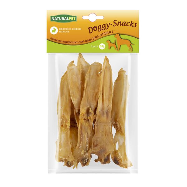 Orecchie di Coniglio per cani - 100% naturale Snack - 6 pezzi.