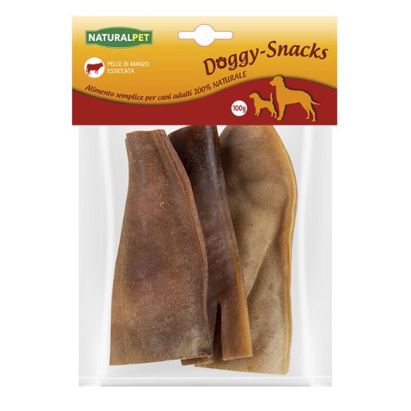 Image of NaturalPet Doggy Snacks per cani Pelle di Testa di Manzo - 100 gr