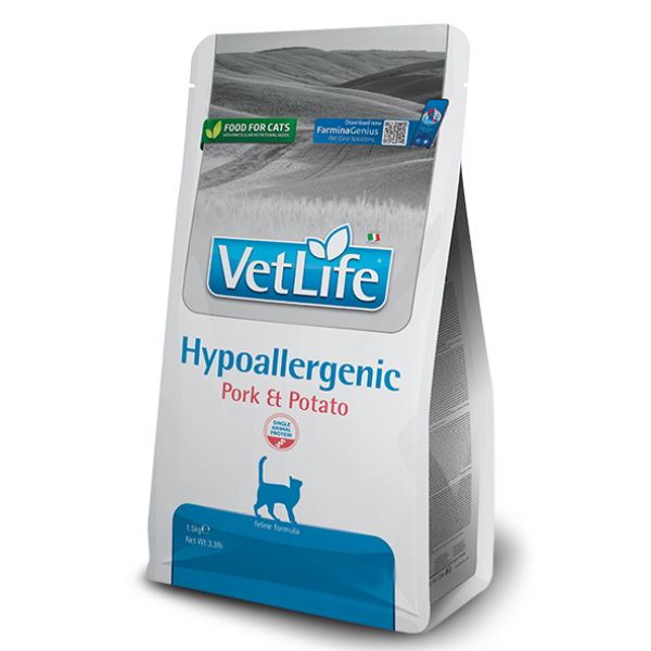 Image of Farmina Vet Life Feline Hypoallergenic - 1,5 Kg Monoproteico crocchette cani Dieta Veterinaria per Gatti