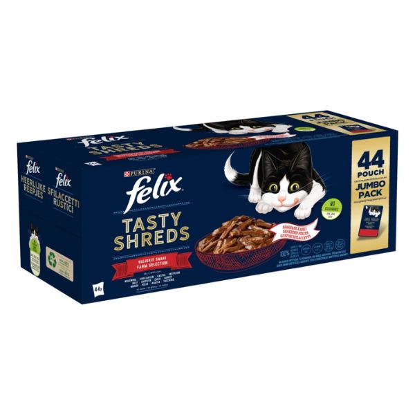 Image of Purina Felix Sfilaccetti Rustici Mixed Selection Multipack - 44x80 gr Cibo umido per gatti