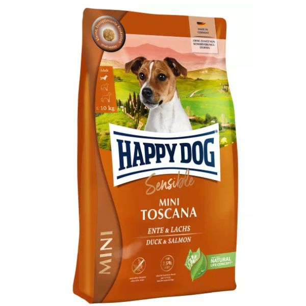 Image of Happy Dog Sensible Mini Toscana Grain Free Pesce e anatra - 800 gr Croccantini per cani