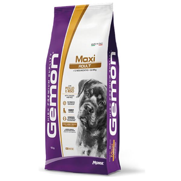 Image of Monge Gemon Maxi Adult con Pollo e Riso - 15 kg Croccantini per cani