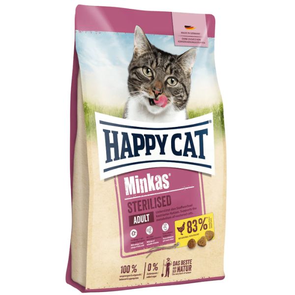 Image of Happy Cat Minkas Sterilised Adult Pollo - 10 Kg Croccantini per gatti