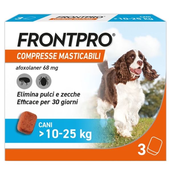 Image of Frontpro compresse antiparassitarie masticabili Frontline - Per taglia Media 10-25 Kg
