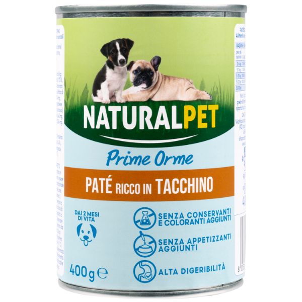 Image of NaturalPet Prime Orme Dog Puppy Patè 400 gr - Tacchino Cibo Umido per Cani