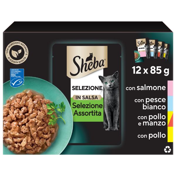 Image of Sheba Selezione in salsa Multipack 12x85 gr - Assortita Cibo umido per gatti