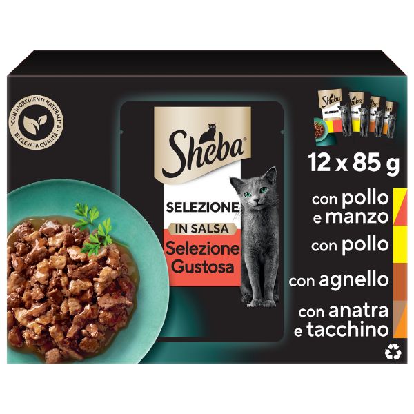 Image of Sheba Selezione in salsa Multipack 12x85 gr - Gustosa Cibo umido per gatti