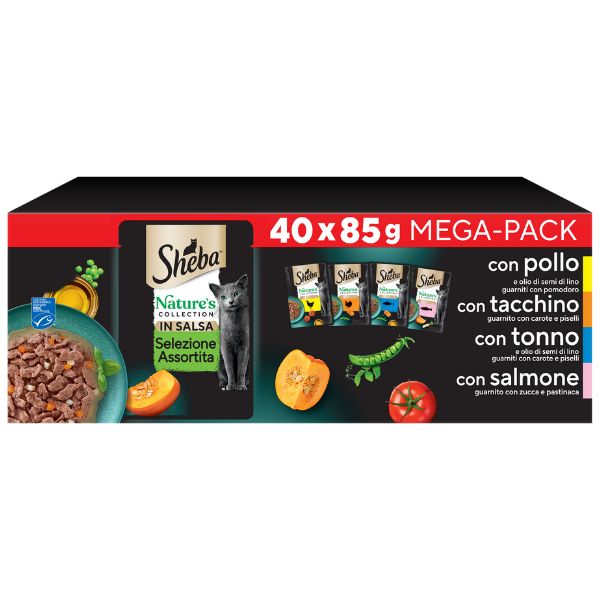 Image of Sheba Nature's Collection in Salsa Multipack 40x85 gr - Selezione Assortita Cibo umido per gatti