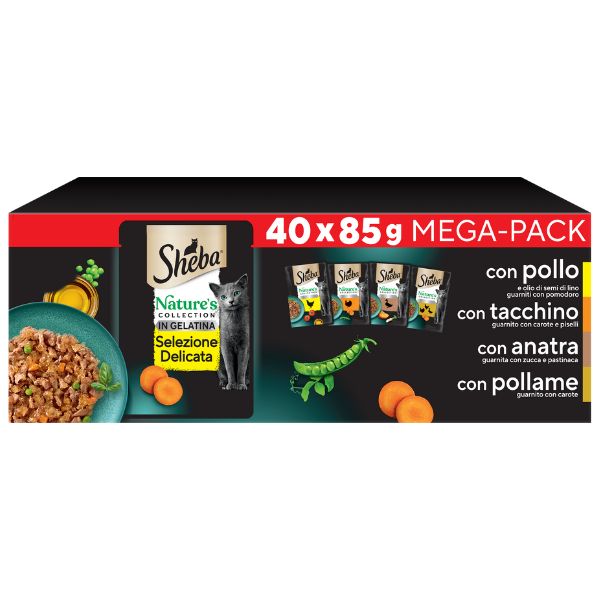 Image of Sheba Nature's Collection in Gelatina Multipack 40x85 gr - Selezione Delicata Cibo umido per gatti