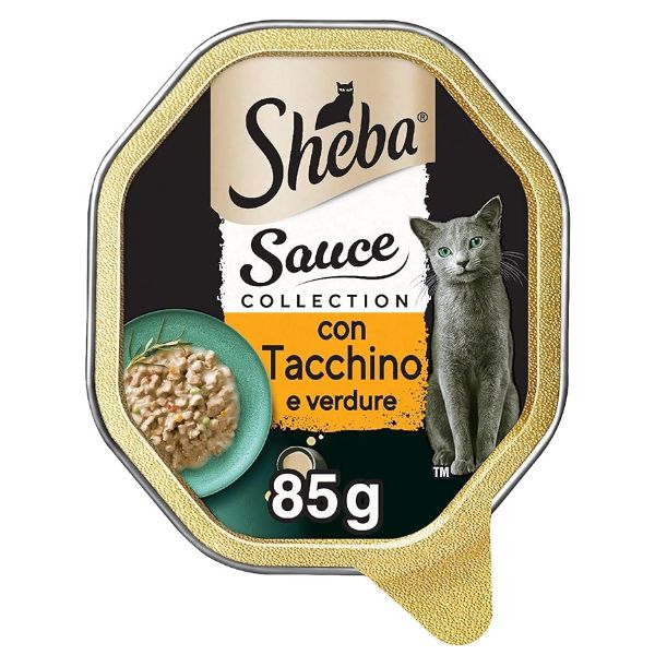 Image of Sheba Creazioni speciali in salsa 85gr - con Tacchino e Verdure in salsa delicata Confezione da 22 pezzi Cibo umido per gatti