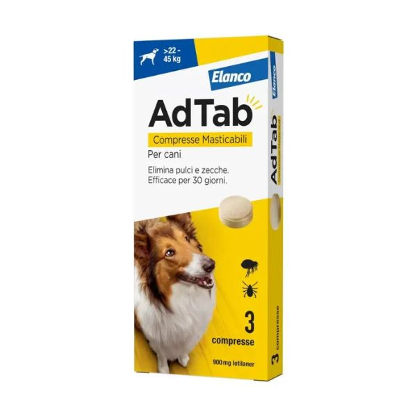 Image of AdTab Elanco Compresse masticabili Antiparassitario orale per cani - cani >22 - 45 Kg