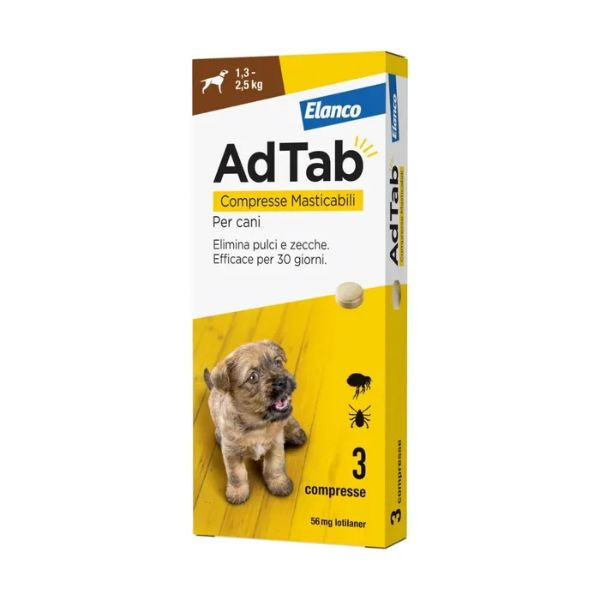 AdTab Elanco Compresse masticabili Antiparassitario orale per cani - cani fino a 2,5 Kg