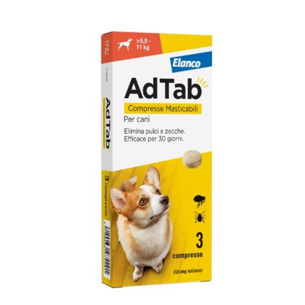 AdTab Elanco Compresse masticabili Antiparassitario orale per cani - cani >5,5 - 11 Kg