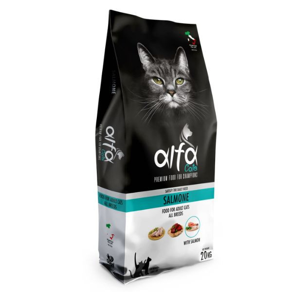 Image of Alfa Premium Cat Food Skin Care Salmone - 20 Kg Croccantini per gatti