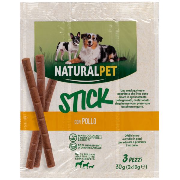 Immagine di NaturalPet Stick per cani All Breeds 3x10 gr - con Pollo