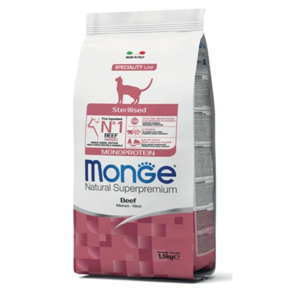 Cibo - Monge Natural Superpremium Sterilised Monoprotein con Manzo