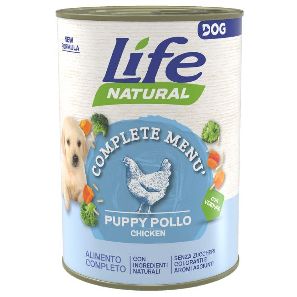 Image of Life Dog Complete Menu umido per cani 400 gr - Per Cuccioli Confezione da 6 pezzi Cibo Umido per Cani