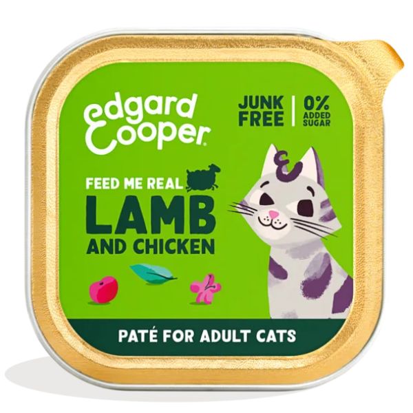 Image of Edgard & Cooper Cat Adult Patè Grain Free 85 gr - Agnello e pollo Cibo umido per gatti
