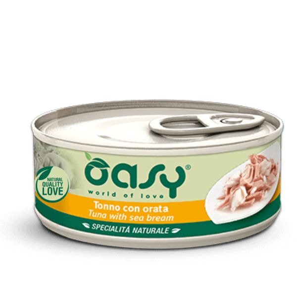 Image of Oasy Specialità Naturale Cat Adult Straccetti in soft-jelly 150 gr - Tonno e Orata Confezione da 6 pezzi Cibo umido per gatti