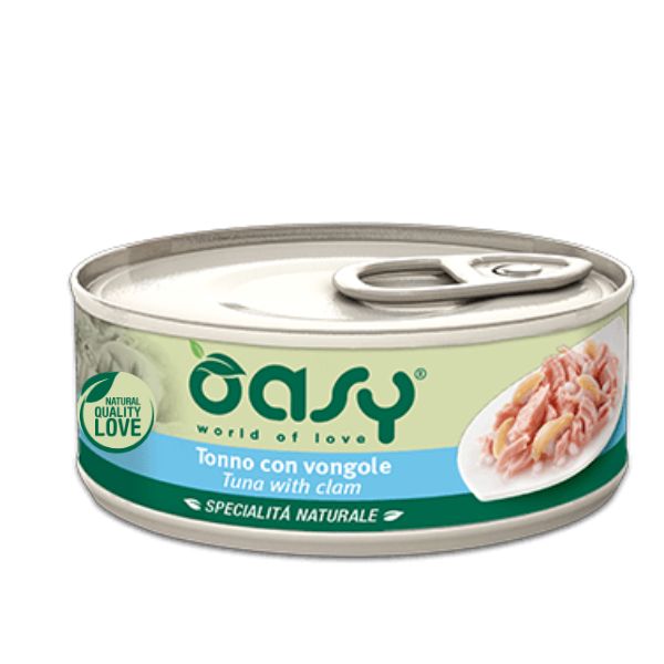 Oasy Specialità Naturale Cat Adult Straccetti in soft-jelly 150 gr - Tonno e Vongole Confezione da 6 pezzi