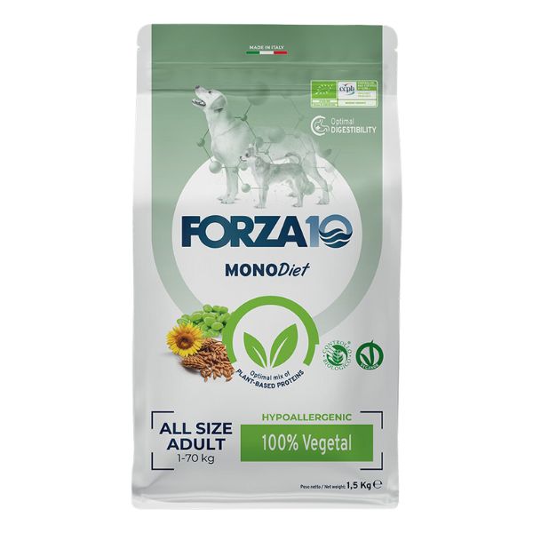Image of Forza10 MonoDiet All Breed Adult Hypoallergenic Vegetale Bio - 10 kg Croccantini per cani