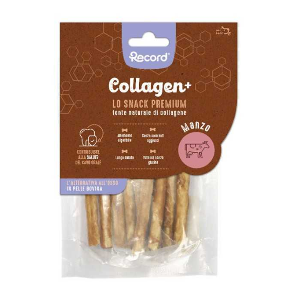 Record Collagen+ snack per cani Premium - manzo - S - 10x mini stick - SPEDIZIONE GRATIS 1° ORDINE + scegli lo sconto BZR5 / BZR20