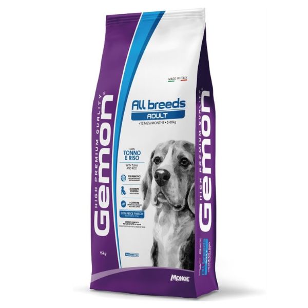 Image of Monge Gemon All Breeds Adult con Tonno e Riso - 15 kg Croccantini per cani