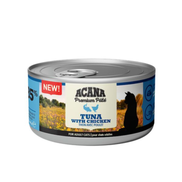 Image of Acana Premium Patè Cat Adult Recipe Grain Free 85 g - Tonno e pollo (scadenza: 22/08/2024) Confezione da 6 pezzi Cibo umido per gatti