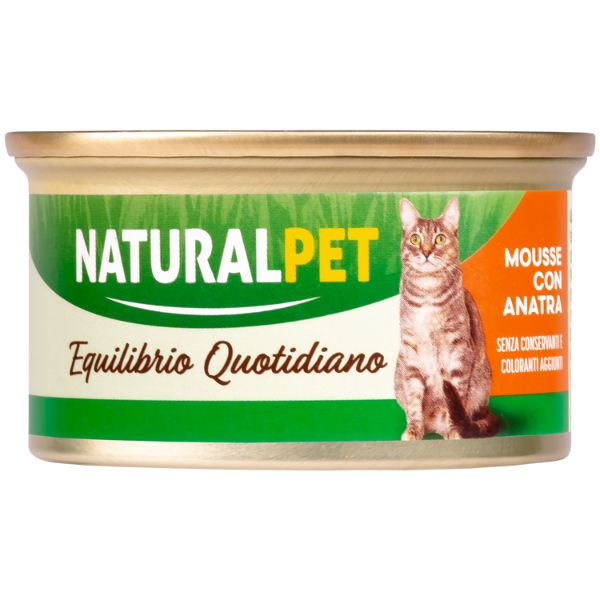 Image of NaturalPet Cat Adult Mousse 85 gr - Anatra Confezione da 6 pezzi Cibo umido per gatti