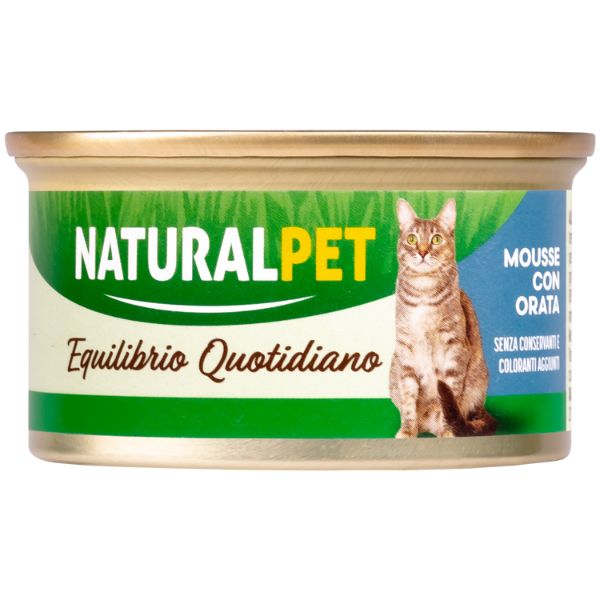 Image of NaturalPet Cat Adult Mousse 85 gr - Orata Confezione da 6 pezzi Cibo umido per gatti