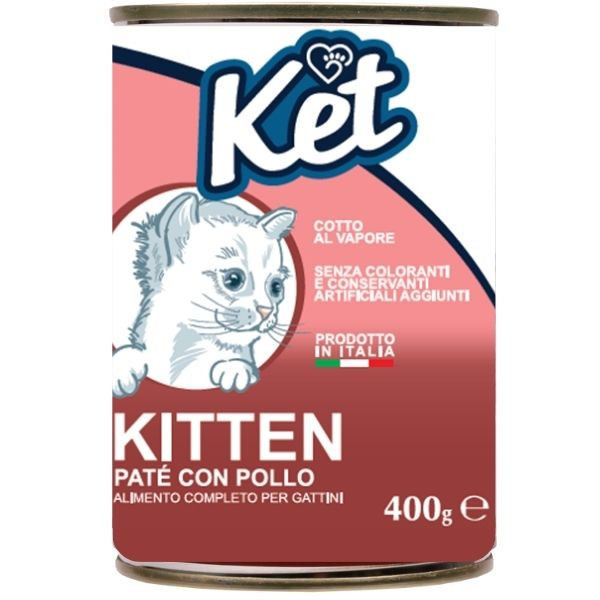 Image of Ket Cat Kitten Patè umido 400 gr - Pollo Cibo umido per gatti