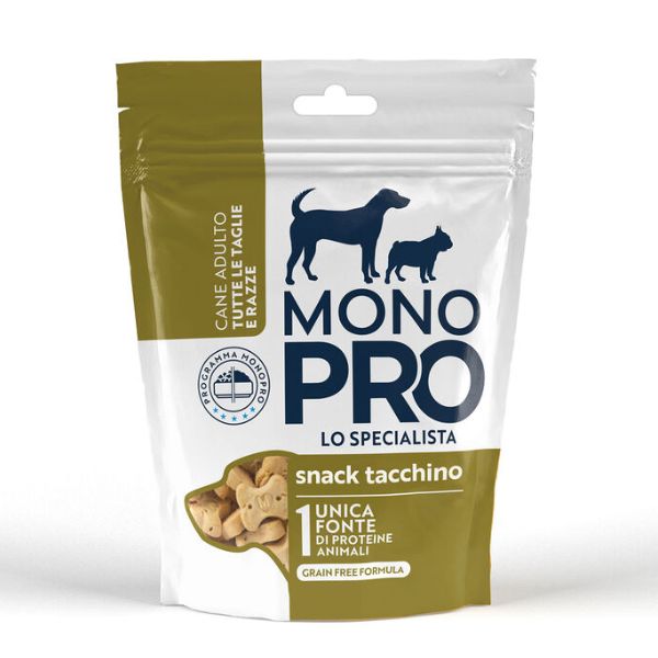 Image of Monopro lo specialista Dog Adult All Breeds Biscotti Grain Free 100 gr - Tacchino Monoproteico crocchette cani
