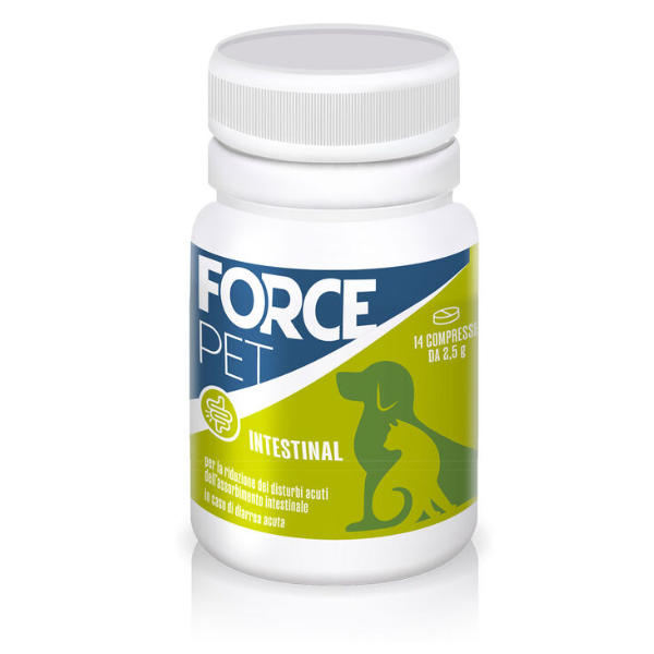 Forcepet Intestinal integratore in caso di diarrea acuta - 14 compresse da 2,5 gr - 1° ORDINE? scegli lo sconto BZR5 / BZR20 + 200 punti fedeltà