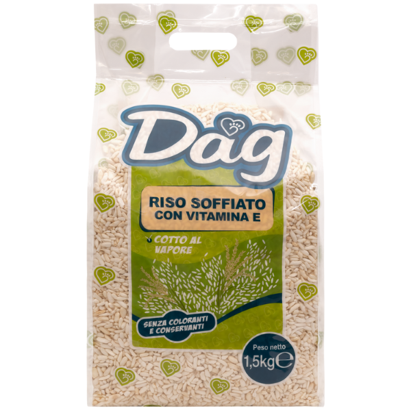 Dag Riso Soffiato con Vitamina E - 1,5 kg - Croccantini per cani